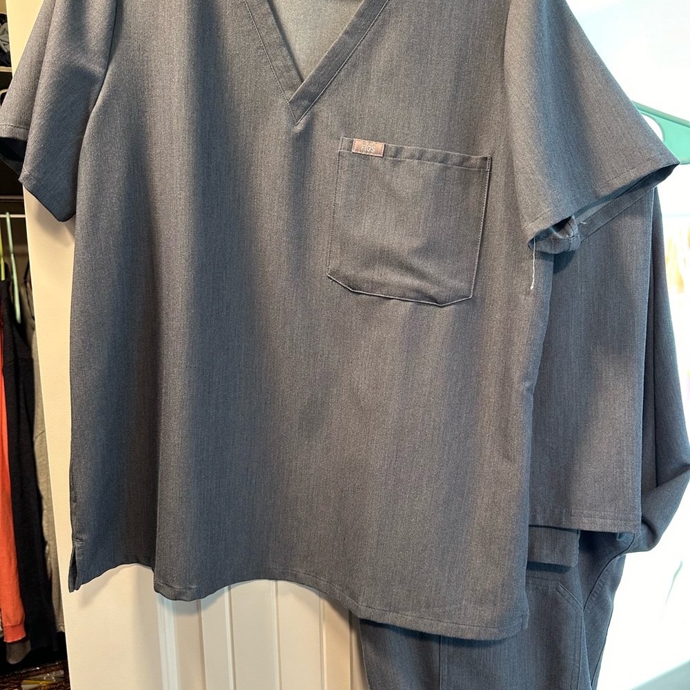 Denim Gray Large scrub set